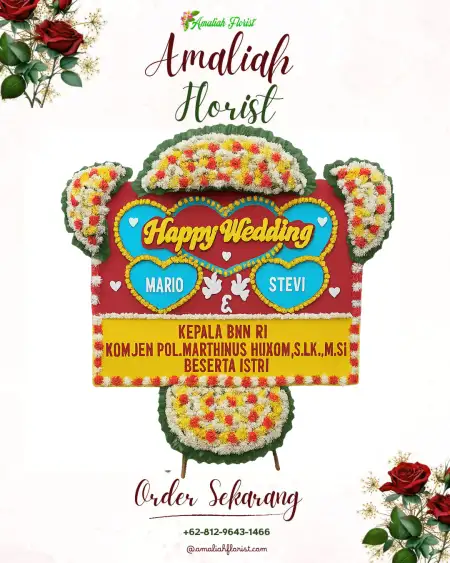 Papan Bunga Pernikahan Karang Langit